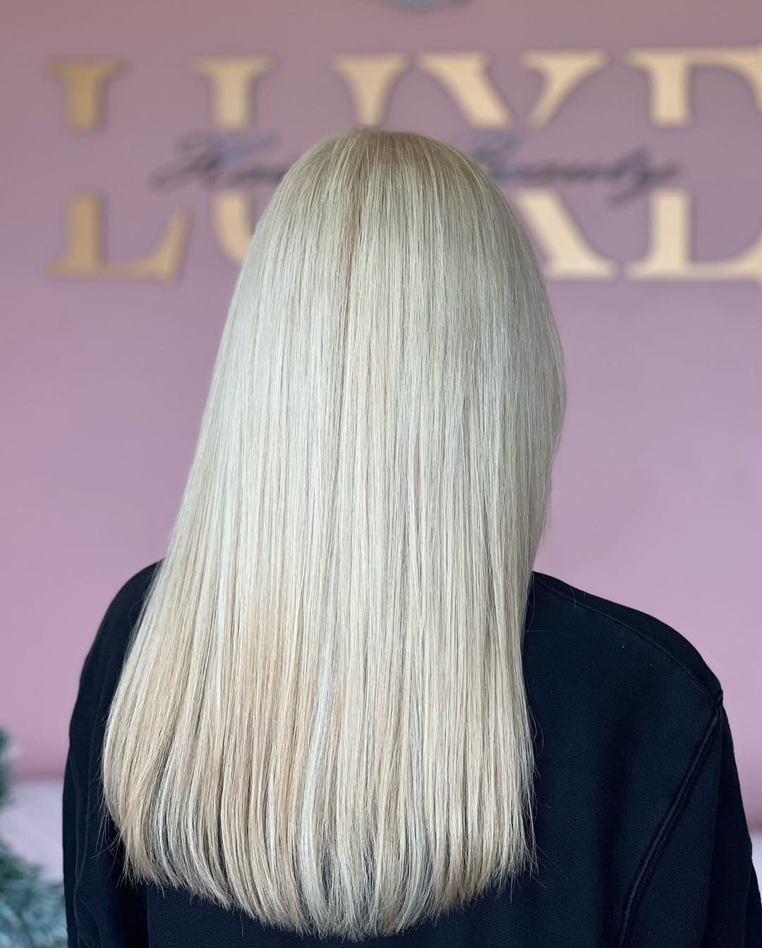 Client hair after colour transformation, finished result