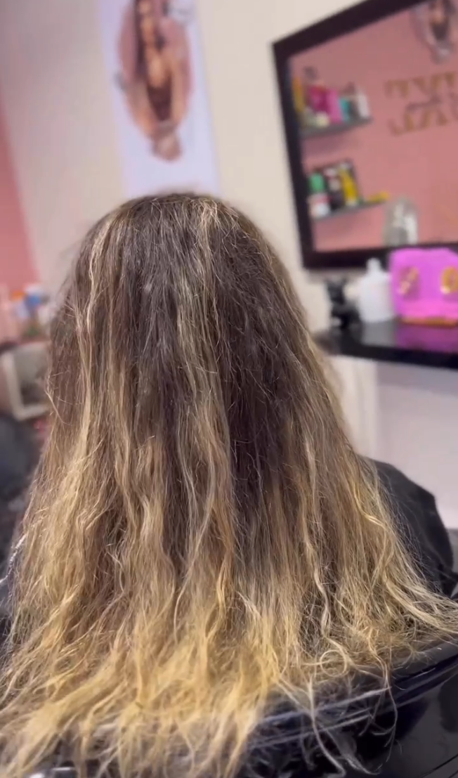 Client hair before full transformation