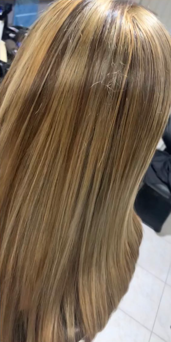 Client hair after foils, finished result